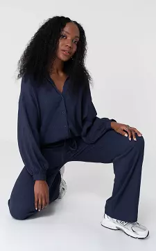 Oversized blouse with buttons | Dark Blue | Guts & Gusto