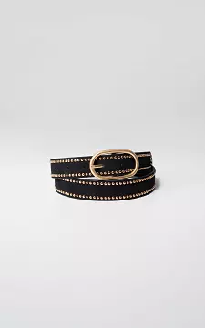 Suède riem met studs | Zwart Goud | Guts & Gusto