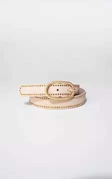 Suède riem met studs | Beige Goud | Guts & Gusto