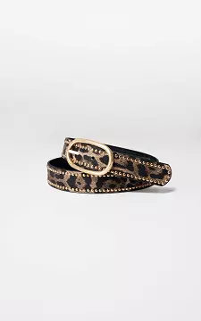 Suède riem met studs | Leopard | Guts & Gusto