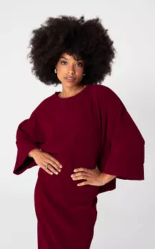 Corduroy top with wide sleeves | Dark Red | Guts & Gusto