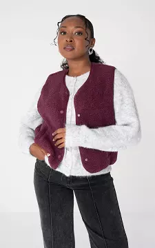 Teddy gilet with side pockets | Bordeaux | Guts & Gusto