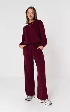 Broek met strikdetail en steekzakken | Bordeaux | Guts & Gusto