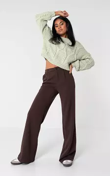 Basic wide leg trousers | Dark Brown | Guts & Gusto