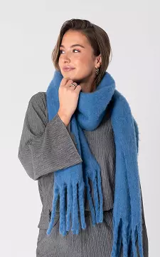 Shawl met franjes | Blauw | Guts & Gusto