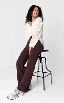 Basic wide leg trousers | Dark Brown | Guts & Gusto