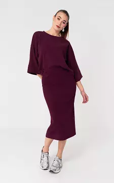 Corduroy skirt with elastic band | Bordeaux | Guts & Gusto