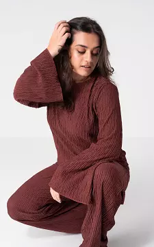 Long sleeve round neck top | Bordeaux | Guts & Gusto