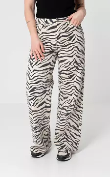 Animal print jeans | Zwart Creme | Guts & Gusto