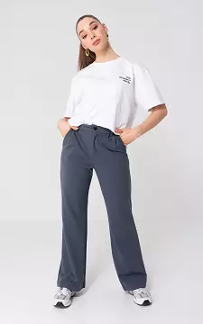 Petite wide leg broek | Donkergrijs | Guts & Gusto