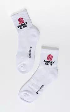 Sport socks with texts | White Red | Guts & Gusto