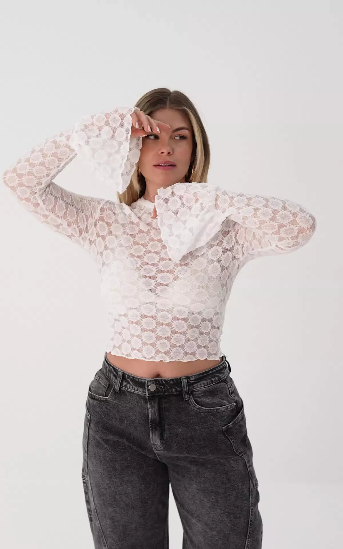 Laced see-through top - White | Guts & Gusto