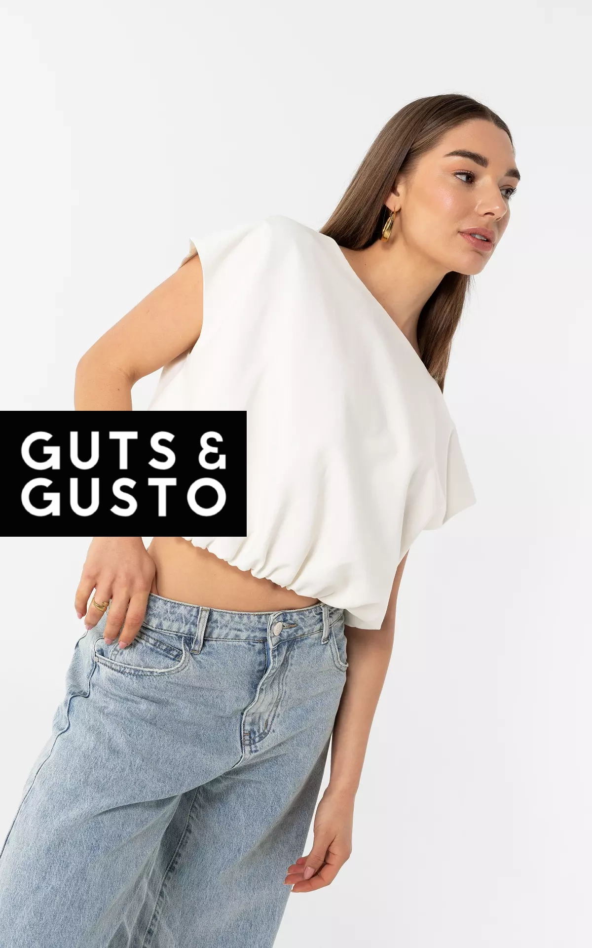 Sleeveless balloon top - White | Guts & Gusto